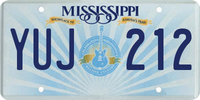 MS license plate YUJ212