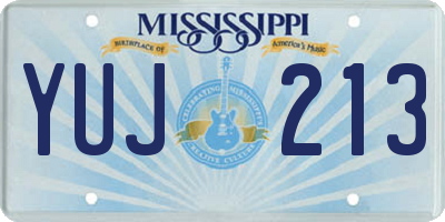 MS license plate YUJ213