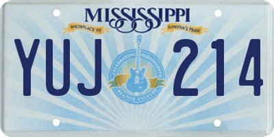 MS license plate YUJ214