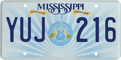 MS license plate YUJ216