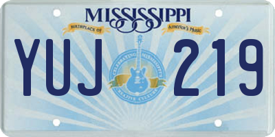 MS license plate YUJ219