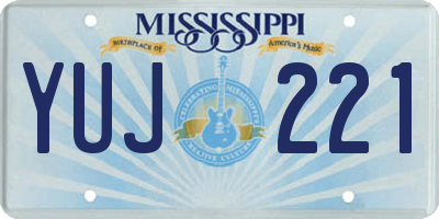 MS license plate YUJ221