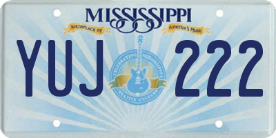 MS license plate YUJ222