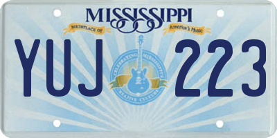 MS license plate YUJ223