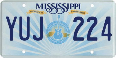 MS license plate YUJ224