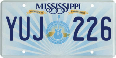 MS license plate YUJ226
