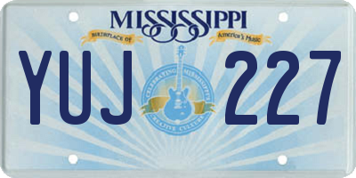 MS license plate YUJ227