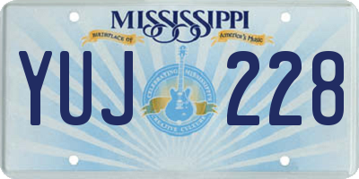 MS license plate YUJ228