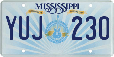 MS license plate YUJ230