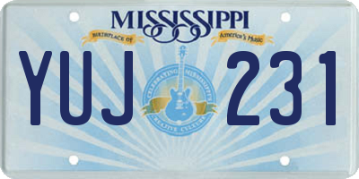 MS license plate YUJ231