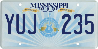 MS license plate YUJ235