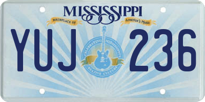 MS license plate YUJ236