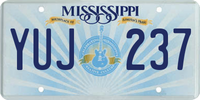MS license plate YUJ237