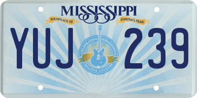 MS license plate YUJ239