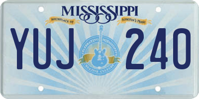 MS license plate YUJ240