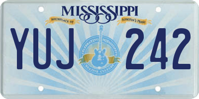 MS license plate YUJ242