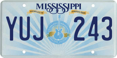 MS license plate YUJ243
