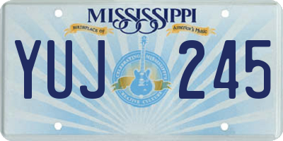 MS license plate YUJ245