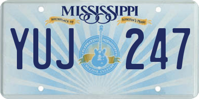 MS license plate YUJ247