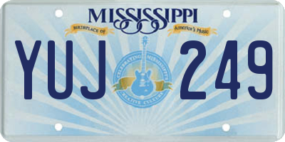 MS license plate YUJ249