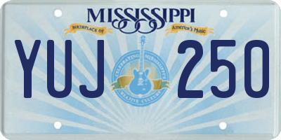 MS license plate YUJ250