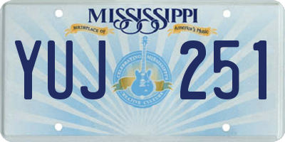 MS license plate YUJ251