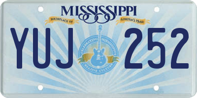 MS license plate YUJ252