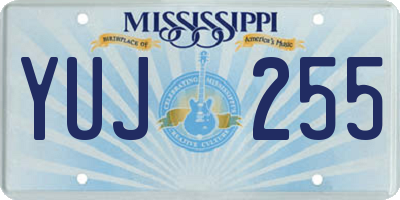 MS license plate YUJ255