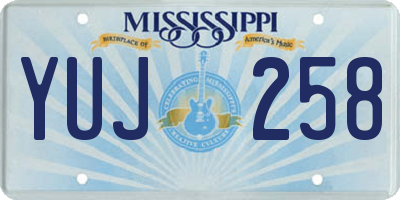 MS license plate YUJ258