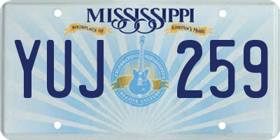 MS license plate YUJ259