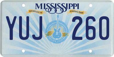 MS license plate YUJ260