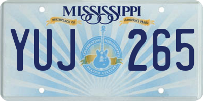 MS license plate YUJ265