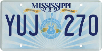 MS license plate YUJ270