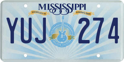 MS license plate YUJ274