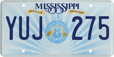 MS license plate YUJ275