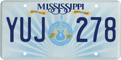 MS license plate YUJ278