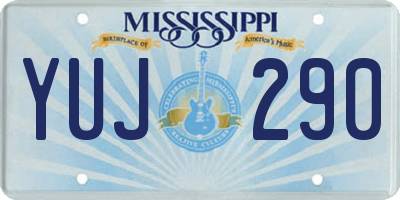 MS license plate YUJ290