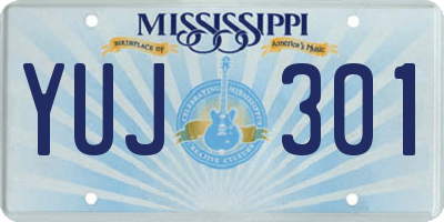 MS license plate YUJ301