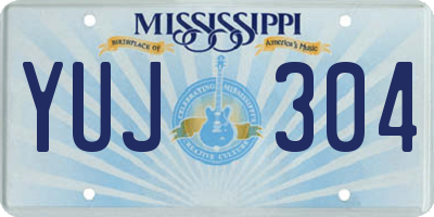 MS license plate YUJ304
