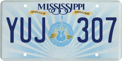 MS license plate YUJ307