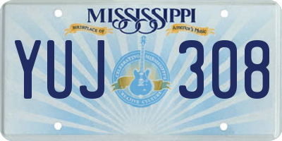 MS license plate YUJ308