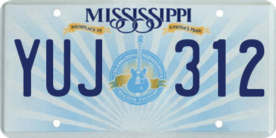 MS license plate YUJ312