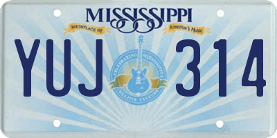 MS license plate YUJ314