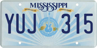 MS license plate YUJ315
