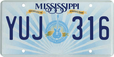 MS license plate YUJ316
