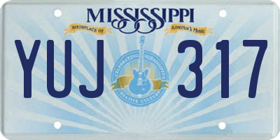 MS license plate YUJ317