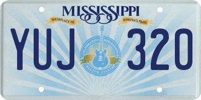 MS license plate YUJ320