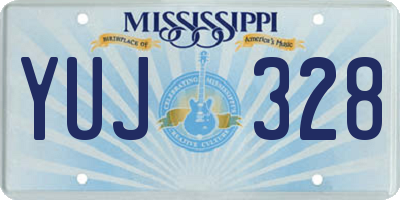 MS license plate YUJ328