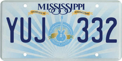 MS license plate YUJ332