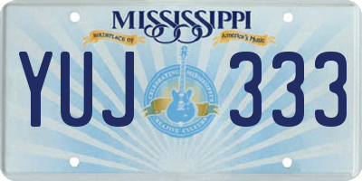 MS license plate YUJ333